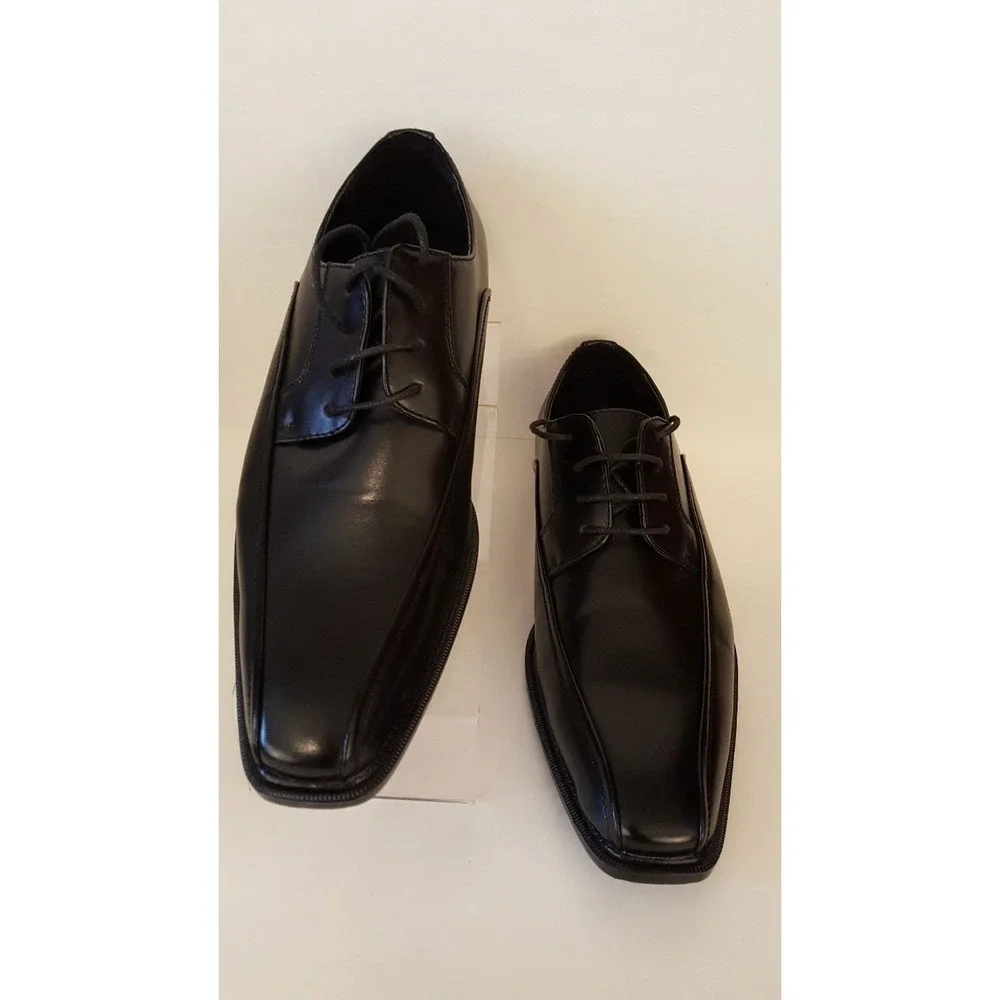 Lucio Ricci Chris Men's Dress Shoes  Oxfords Lace Up Size 10.5 D  ‎ EUC Black